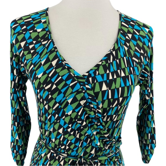 Julienne W Multicolor Patterned Wrap Mini Dress - Picture 2 of 8